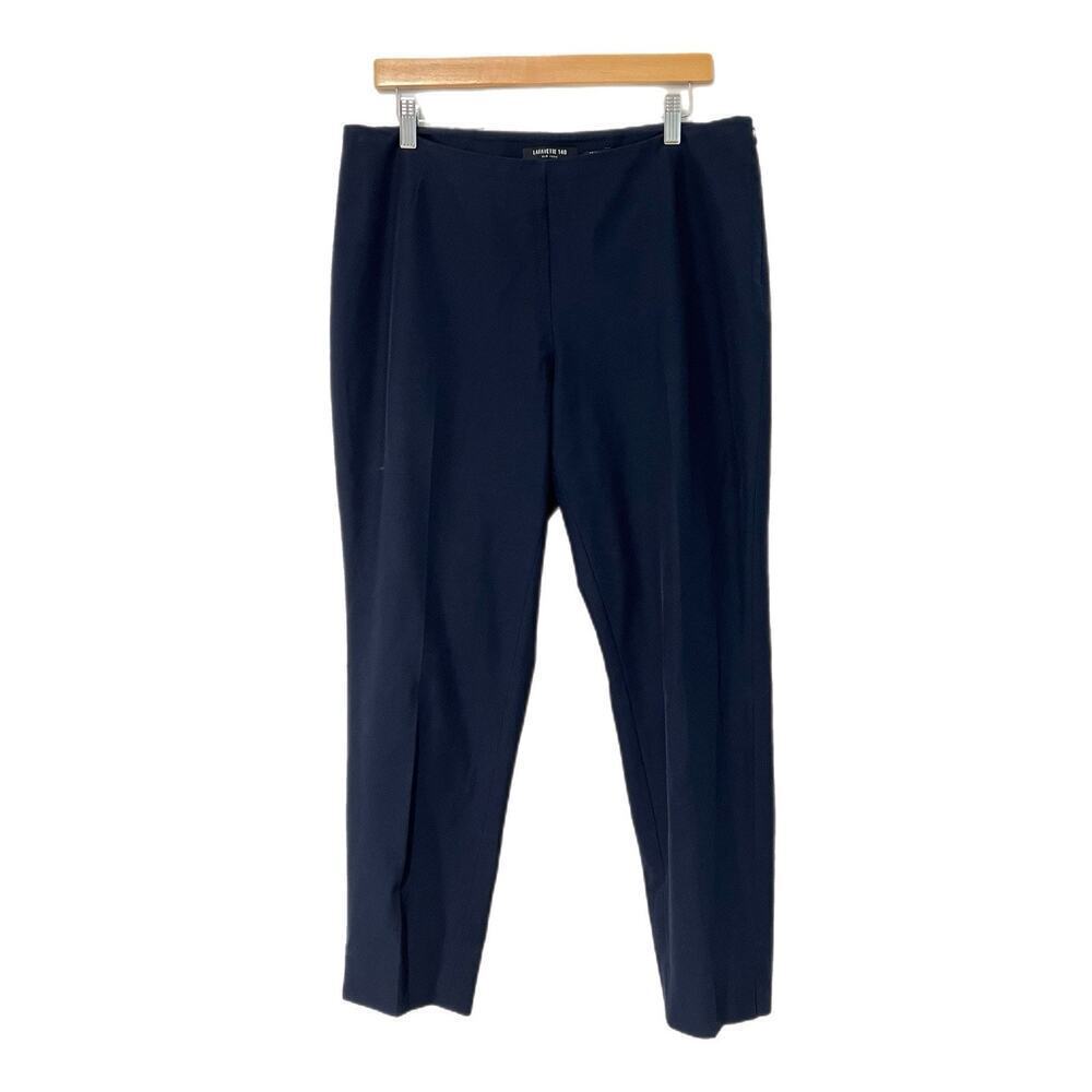 Lafayette 148 Womens Dress Pants 10 Navy Blue Stanton Career Business Workwear